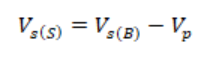 Density equation. Skeletal volume equals bulk volume minus total pore volume